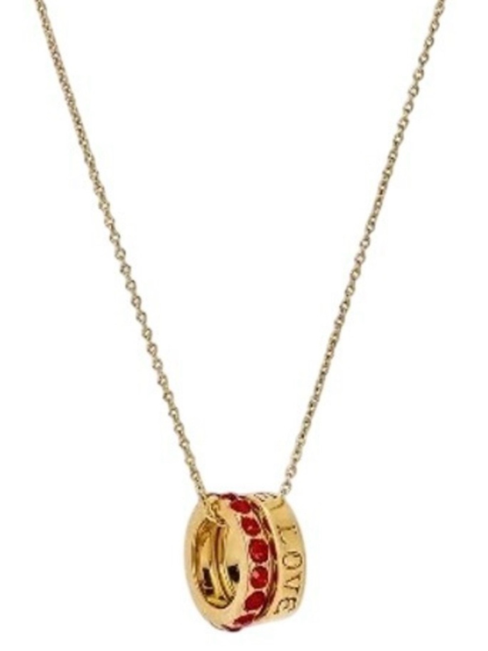 Tiny Tags Interlocking Rings Necklace 14K Gold Plated Friendship Love Adjustable